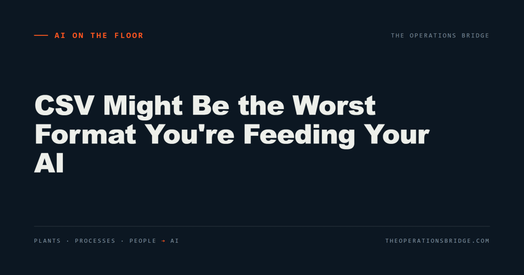 CSV Might Be the Worst Format You’re Feeding Your AI