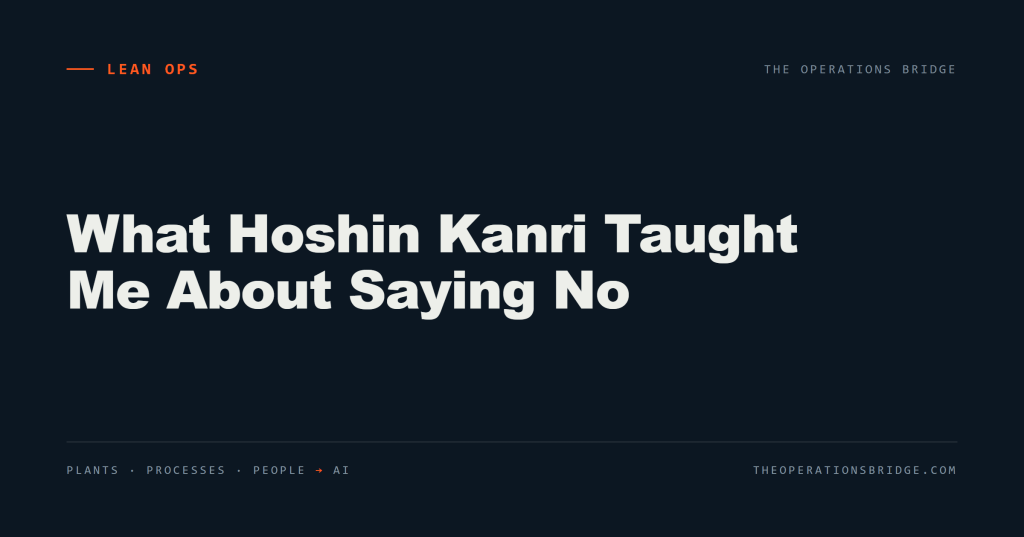 What Hoshin Kanri Taught Me About Saying No