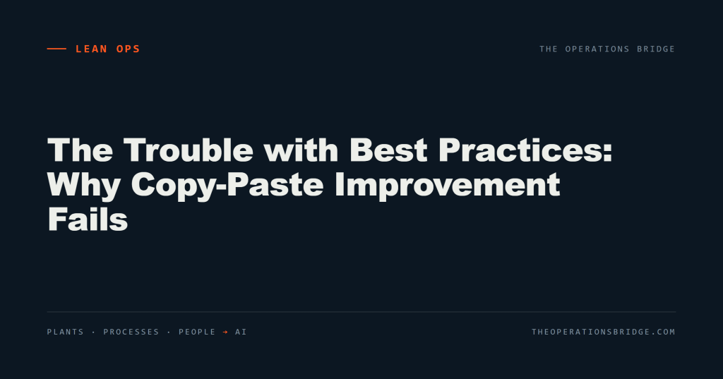 The Trouble with Best Practices: Why Copy-Paste Improvement Fails