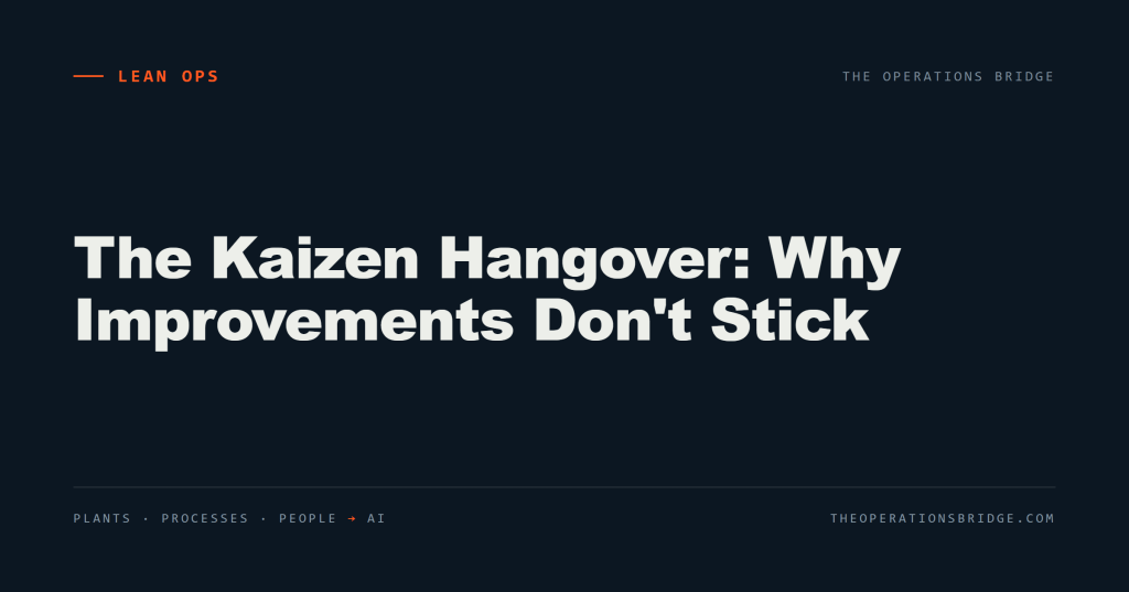 The Kaizen Hangover: Why Improvements Don’t Stick