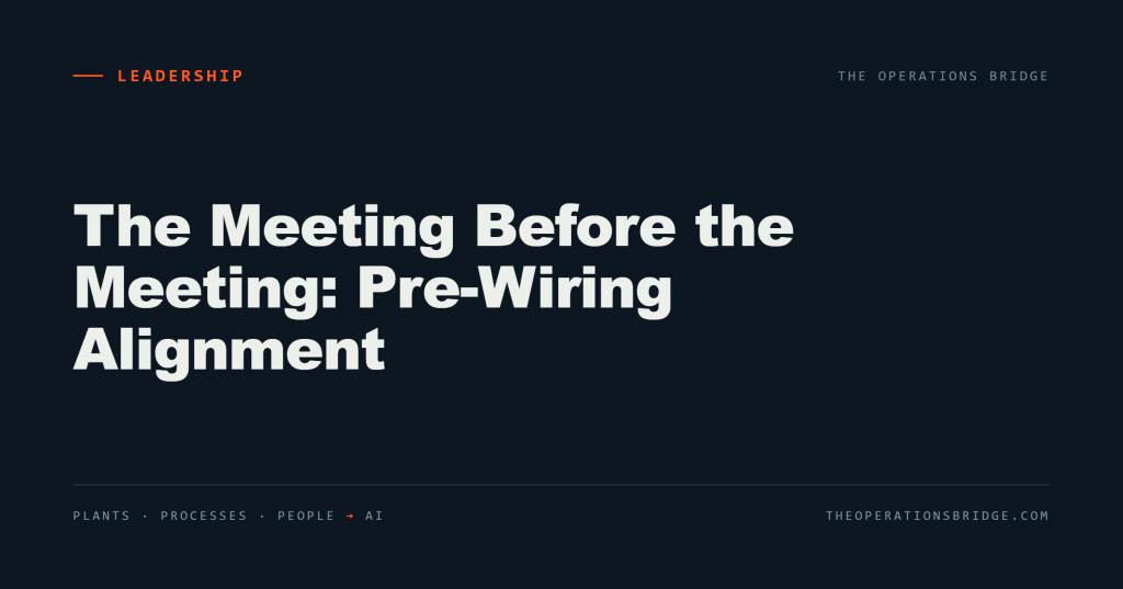 The Meeting Before the Meeting: Pre-Wiring Alignment
