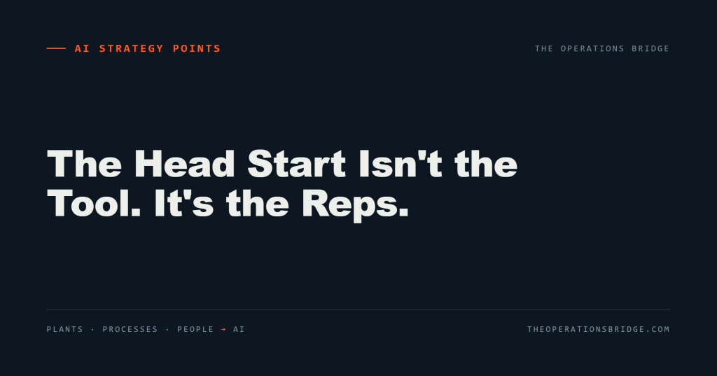 The Head Start Isn’t the Tool. It’s the Reps.