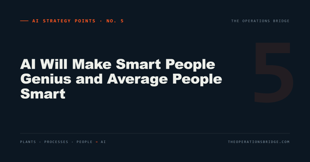 AI Strategy Points: AI Will Make Smart People Genius and Average People Smart
