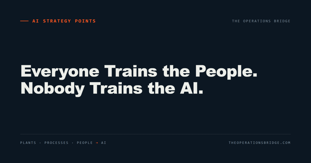 Everyone Trains the People. Nobody Trains the AI.