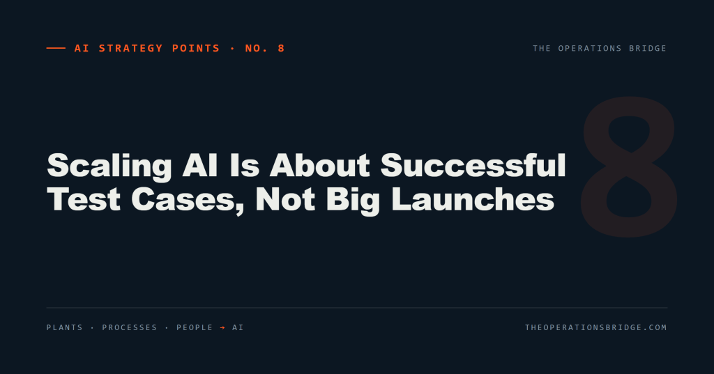 AI Strategy Points: Scaling AI Is About Successful Test Cases, Not Big Launches