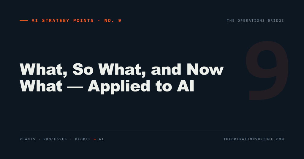 AI Strategy Points: What, So What, and Now What — Applied to AI
