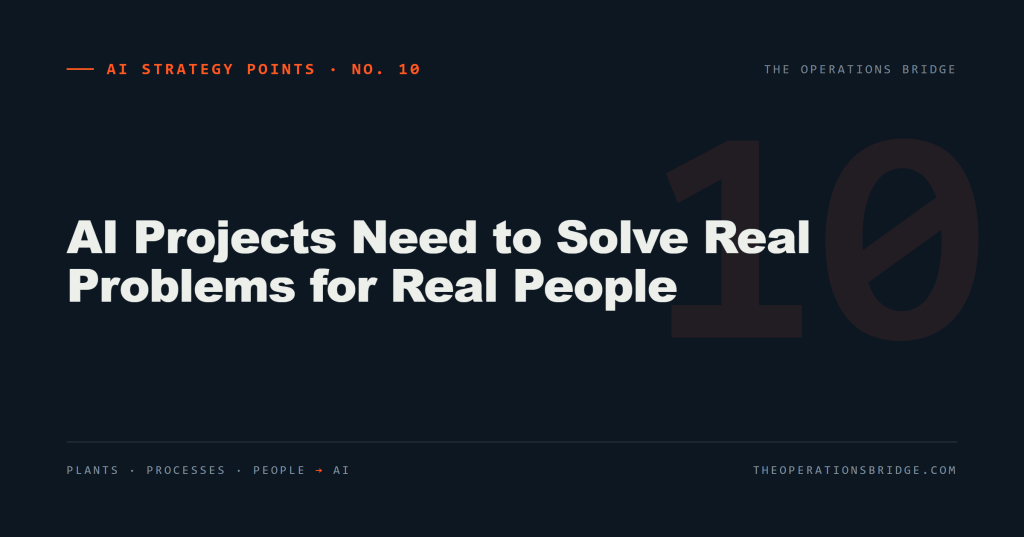 AI Strategy Points: AI Projects Need to Solve Real Problems for Real People
