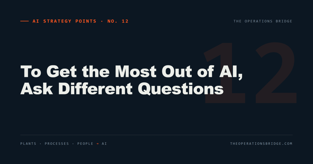 AI Strategy Points: To Get the Most Out of AI, Ask Different Questions