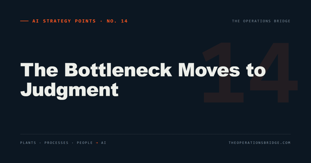 AI Strategy Points: The Bottleneck Moves to Judgment