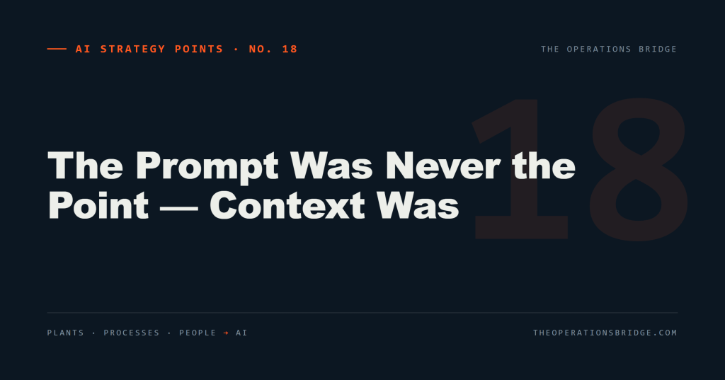 AI Strategy Points: The Prompt Was Never the Point — Context Was
