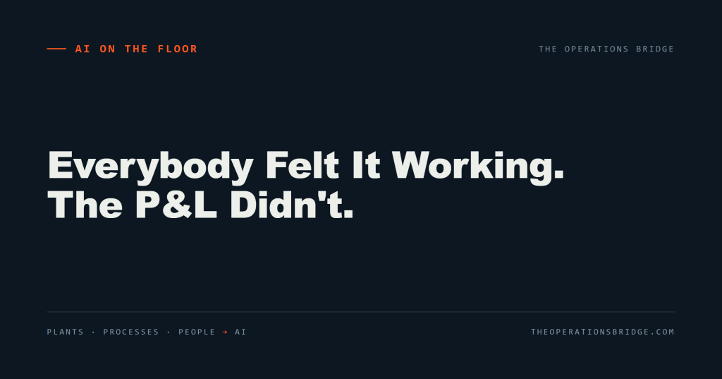 Everybody Felt It Working. The P&L Didn’t.